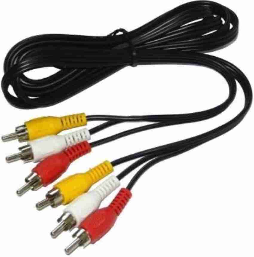 1.2 Meter Black 3 Rca To 3 Rca Audio Video Cable, For TV at Rs 14/piece in  New Delhi