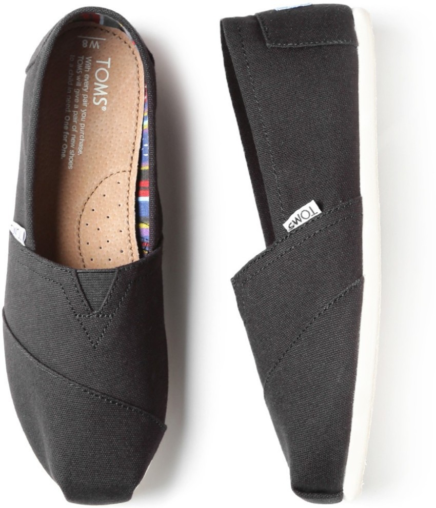 TOMS Women Black Canvas Slip Ons Slip On Sneakers For Women Buy