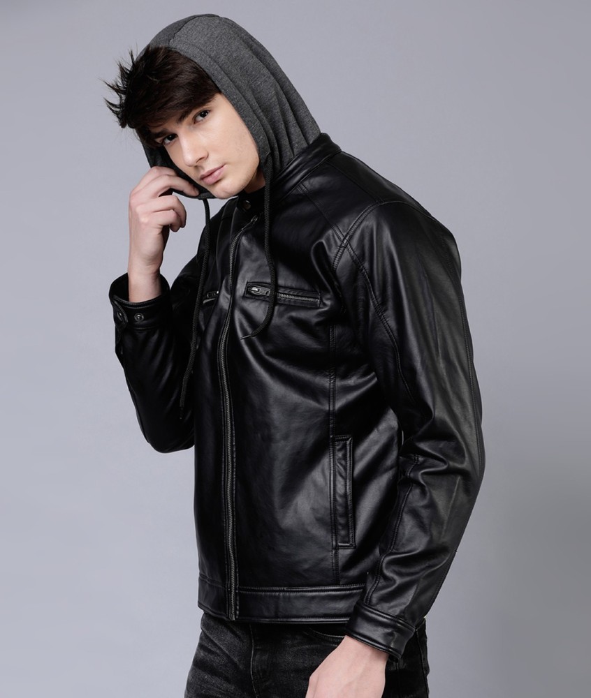 Buy HIGHLANDER Men Black Solid Leather Jacket - Jackets for Men