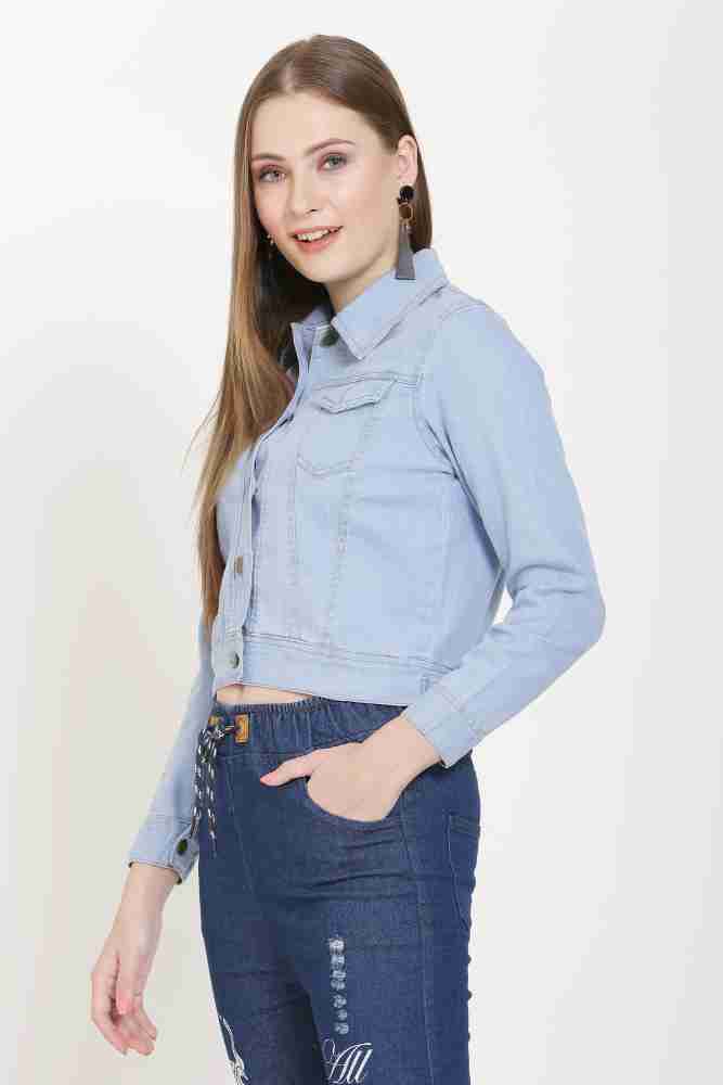 Denim jacket for hot sale girl flipkart