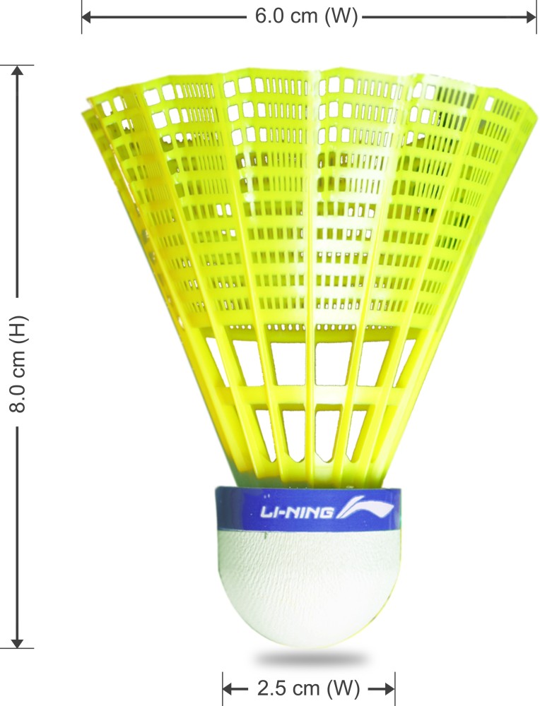 Buy Li-Ning Bolt Xtreme Nylon Badminton Shuttlecock (Pack of 6, Yellow)  online