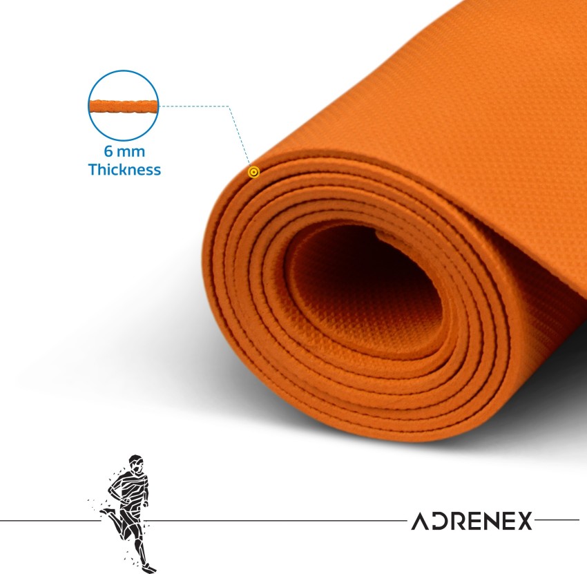 Adrenex by Flipkart Anti Skid Yoga Mat with Strap, Orange 6 mm Yoga Mat -  Buy Adrenex by Flipkart Anti Skid Yoga Mat with Strap, Orange 6 mm Yoga Mat  Online at Best Prices in India - Sports & Fitness