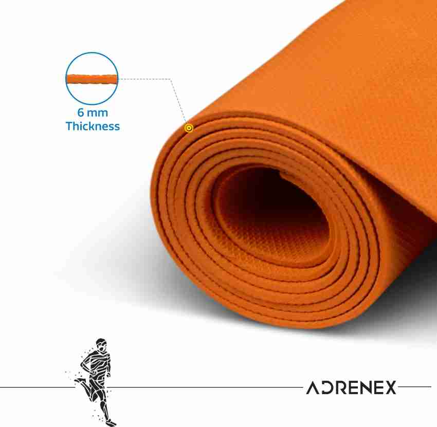 Adrenex by Flipkart Anti Skid Yoga Mat with Strap, Orange 6 mm Yoga Mat -  Buy Adrenex by Flipkart Anti Skid Yoga Mat with Strap, Orange 6 mm Yoga Mat  Online at
