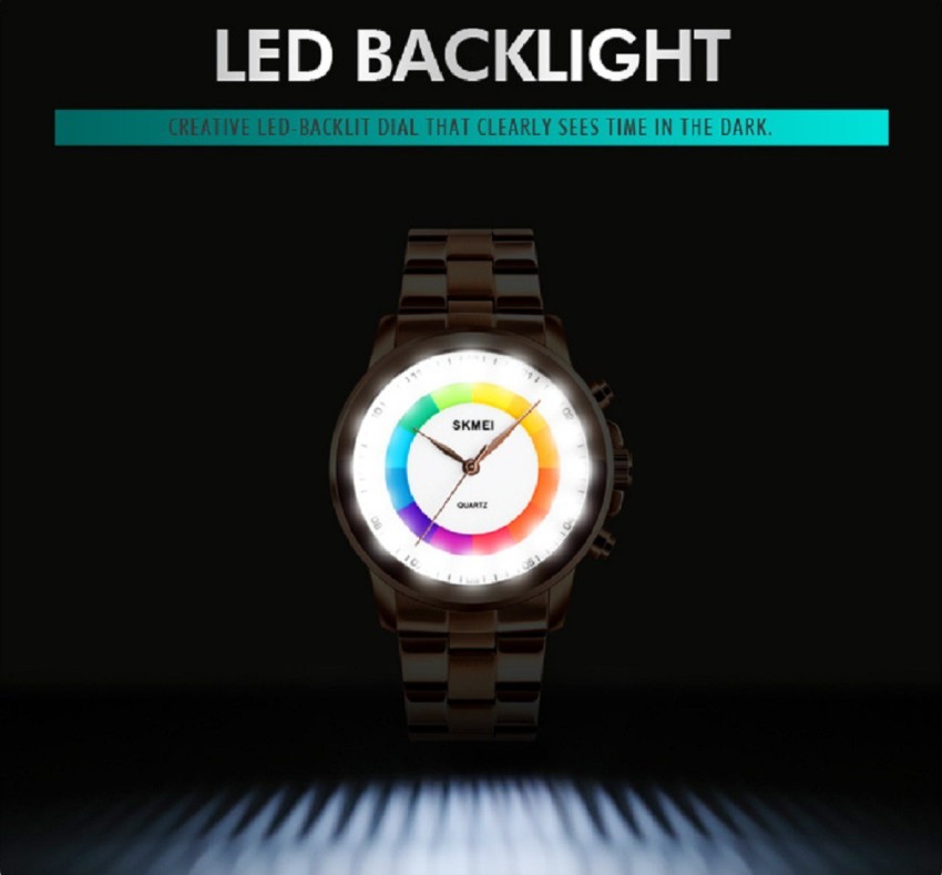 Backlit best sale analog watch