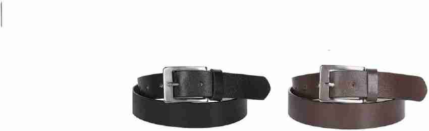 ajanta supreme Men Formal Brown Black Genuine Leather Belt black