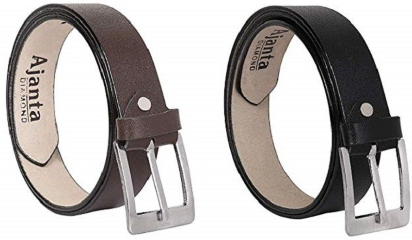 ajanta supreme Men Black Brown Genuine Leather Belt black brown Price in India Flipkart