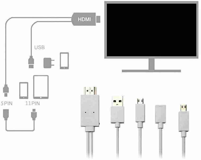 Crystal Digital HDMI Cable 1 m Latest 1080P HDTV HDMI MHL Cable Kit Crystal Digital Flipkart