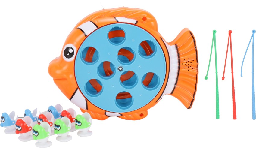SIMBA Fishing Fish Catching Playset With 3 Rods & 9 Fish Party