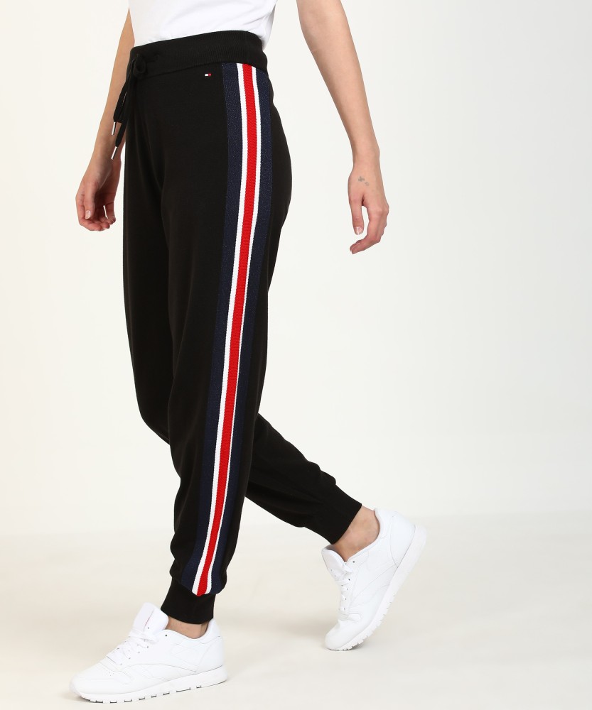 TOMMY HILFIGER Solid Women Black Track Pants - Buy TOMMY HILFIGER Solid  Women Black Track Pants Online at Best Prices in India