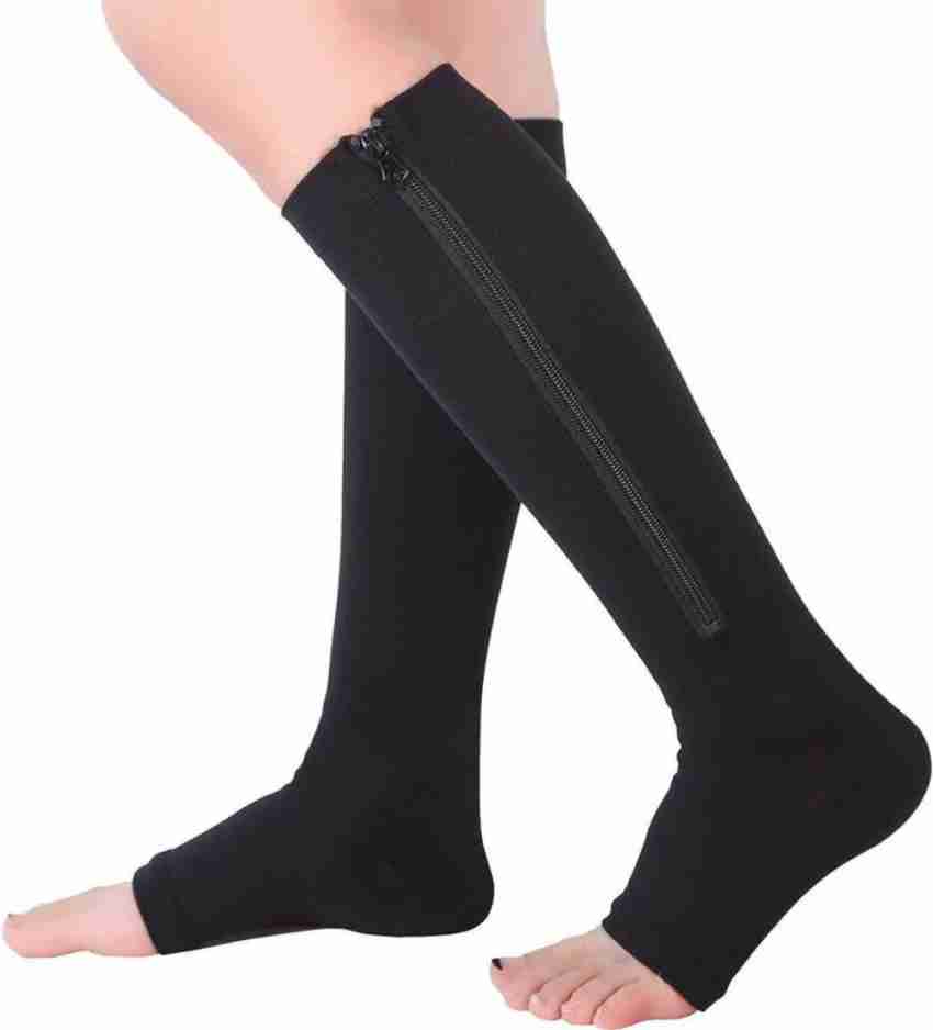 ZURU BUNCH Zipper Medical Compression Socks with Open Toe - Best