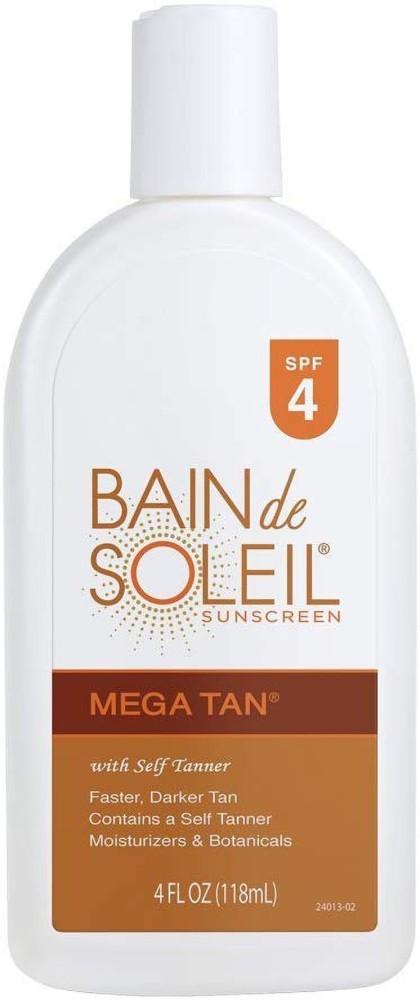 Bain de Soleil Sunscreen good Mega Tan SPF 4 With Self Tanner 4 fl oz. New