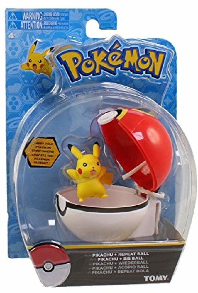 POKEMON TOmy Clip N Carry Pokeball Pikachu and Repeat Ball Figure