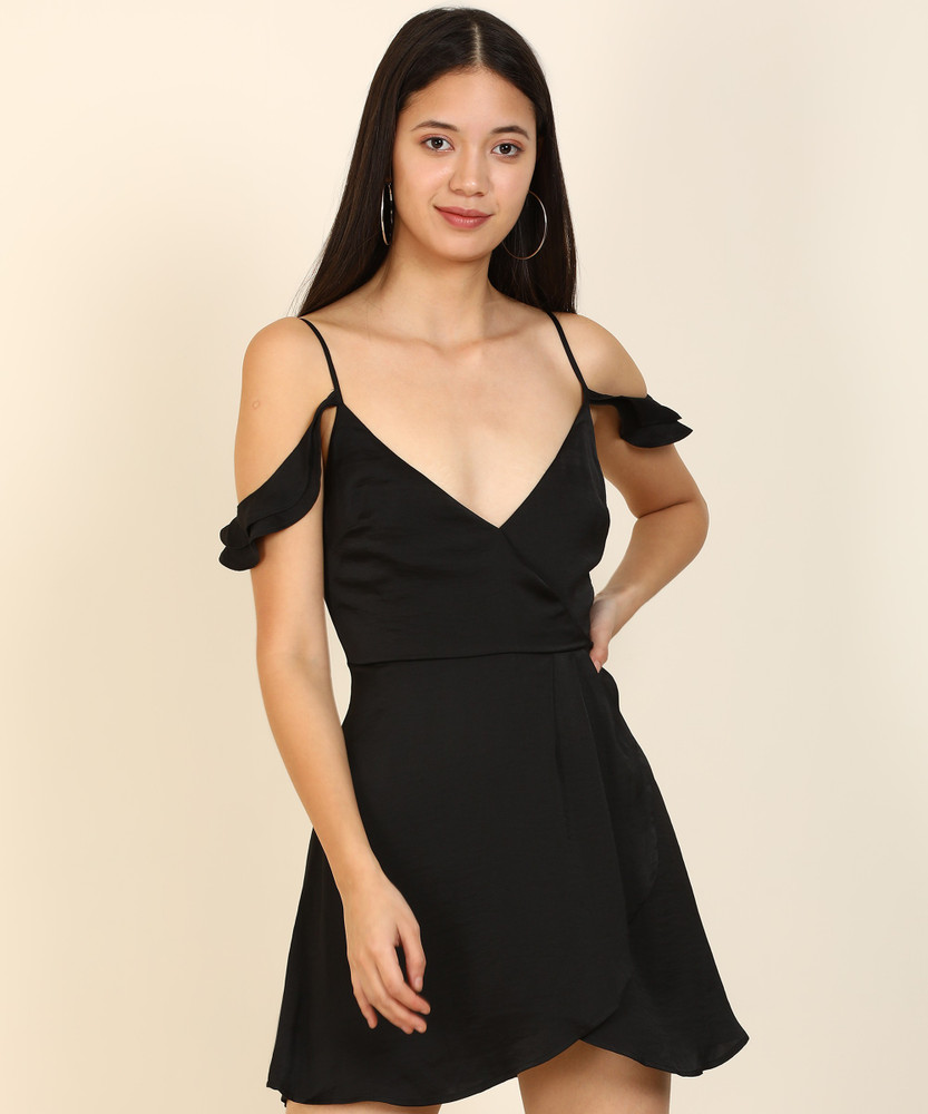 Forever 21 black wrap dress 2025