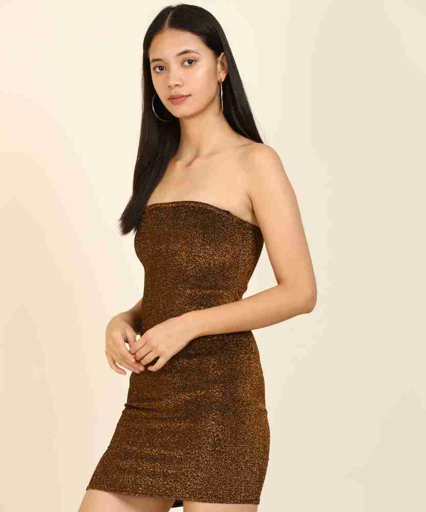 Gold store tube dress
