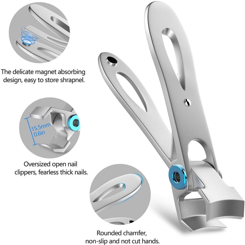 0.6in Wide Jaw Opening Nail Clippers for Thick Nails,Finger Nail