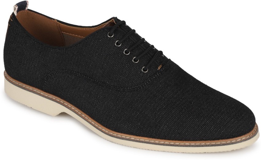 Louis philippe black hot sale casual shoes