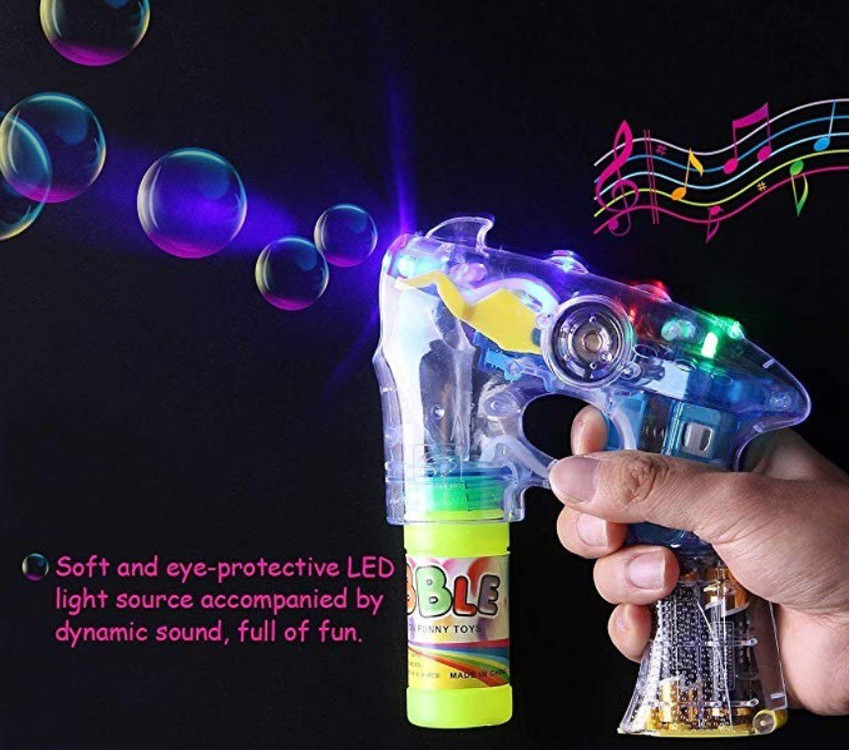 LED Light Up Fun Bubble Gun