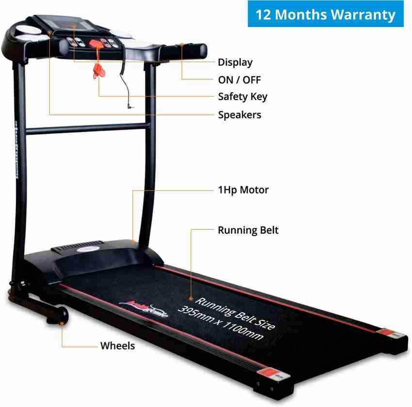 Healthgenie 3911M 1.0HP 2.5 HP at Peak Motorized Treadmill for