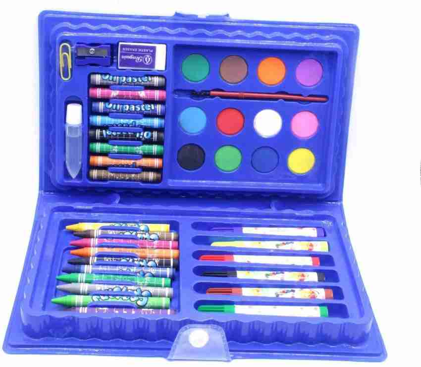 VICHITRA SALES 42 pcs Color Set Crayon Color Oil Pestal  Sketch Pen Water Color with Brush - COLOUR SET