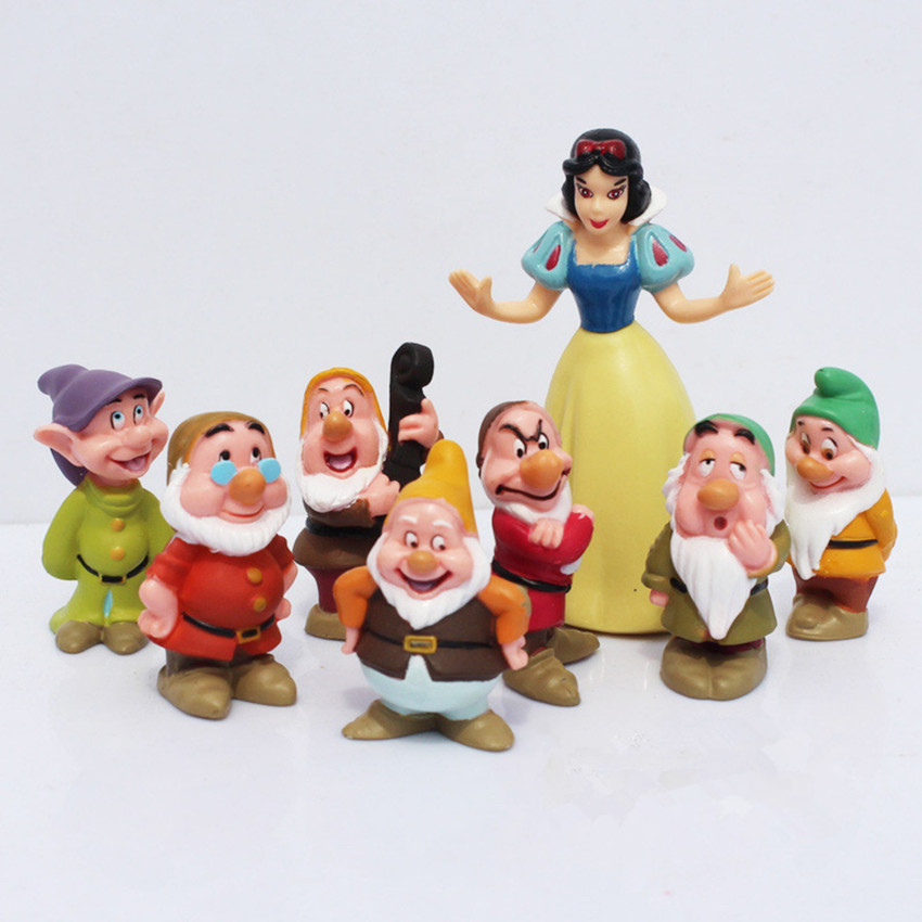 Toy Mela 8 pcs Princess Snow White and The Seven Dwarfs Dopey