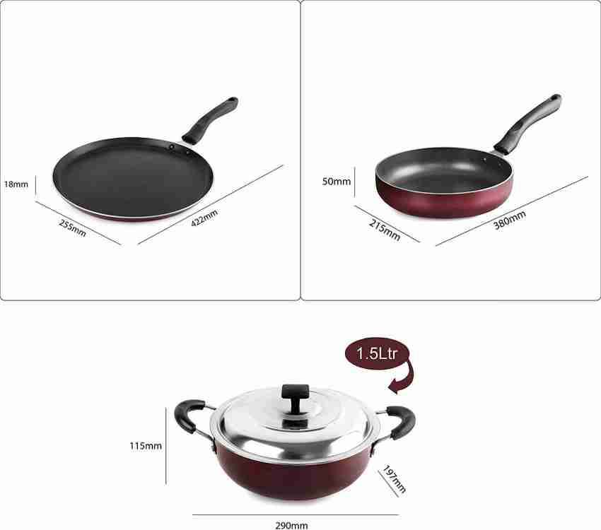 Cello Prima 3 Pcs Non-Stick Cookware Set Are Gas Stove & Induction  Compatible