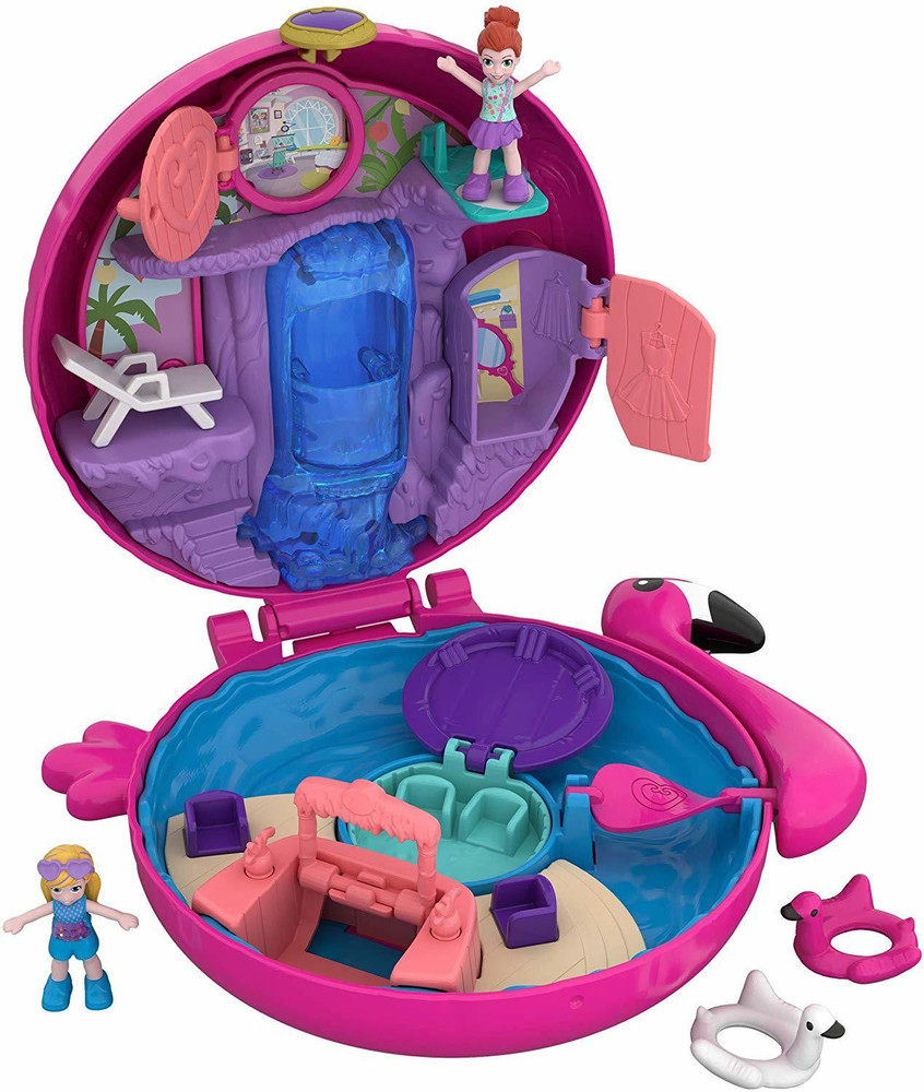 Polly Pocket Big Pocket Flamingo Floatie Compact Multicolor Doll