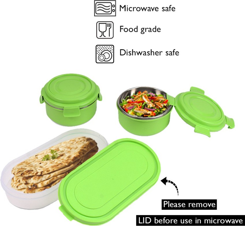 Tuelip Microwave Safe Lunch Box For School Kids Boys &  Girls, Office 3 Containers Lunch Box 