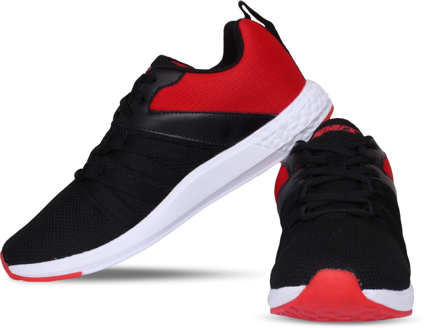 Sparx men's black hot sale and red running shoes