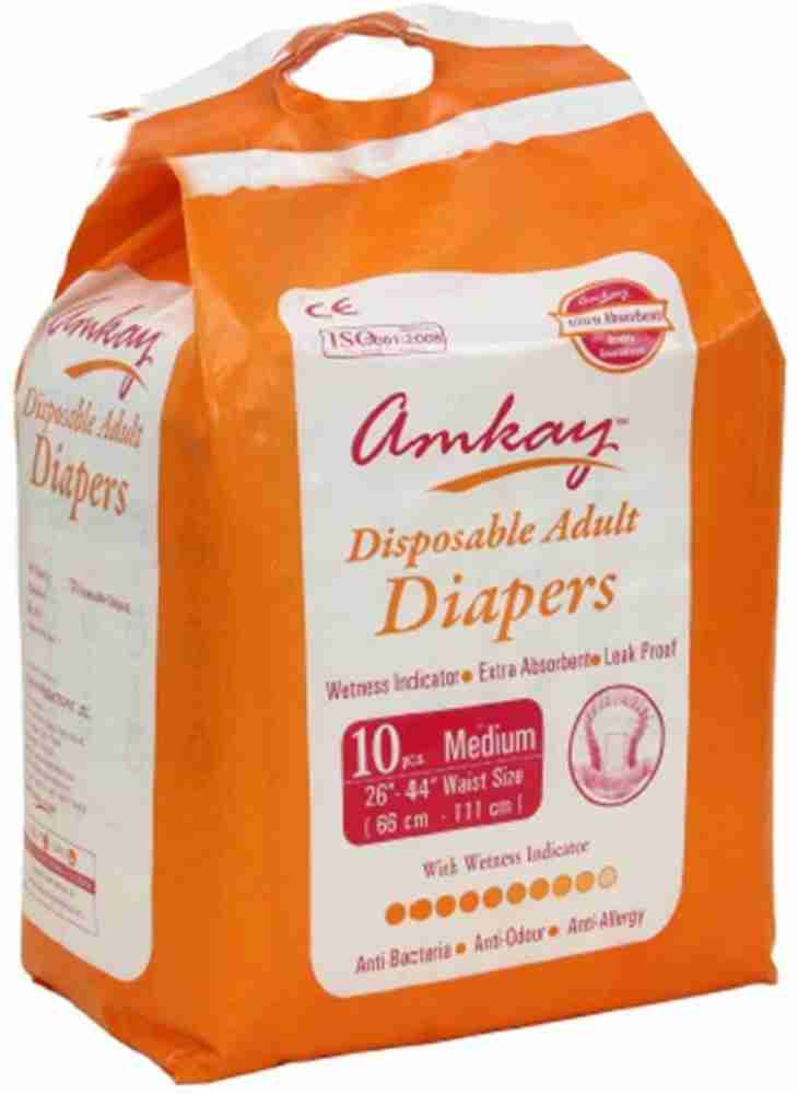 amkay PREMIUM DISPOSABLE ADULT DIAPERS Adult Diapers - M - Buy 10 amkay Adult  Diapers