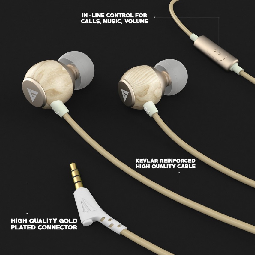 Boult Audio BassBuds Oak Pure Wood Wired Headset