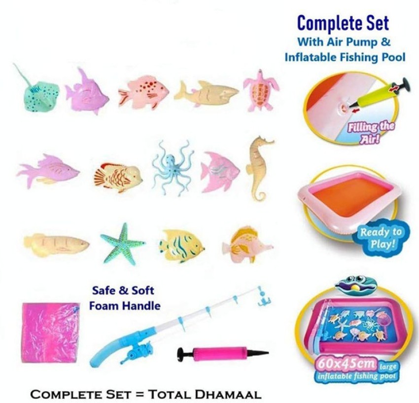 Shanaya Inflatable Fishing Pond & Magnetic Fishing Toy Game For Kids Bath  Toy - Inflatable Fishing Pond & Magnetic Fishing Toy Game For Kids . Buy  fisherman toys in India. shop for