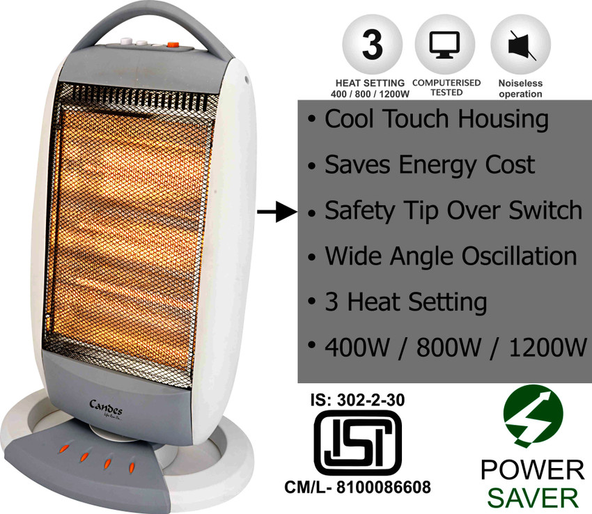 Candes Infra Room Heater 1200W Halogen Room Heater Price in India - Buy  Candes Infra Room Heater 1200W Halogen Room Heater online at Flipkart.com