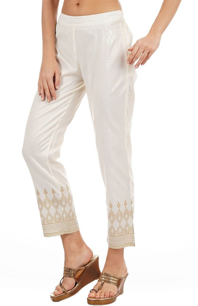 ETHNICITY Regular Fit Women White Trousers Buy ETHNICITY Regular