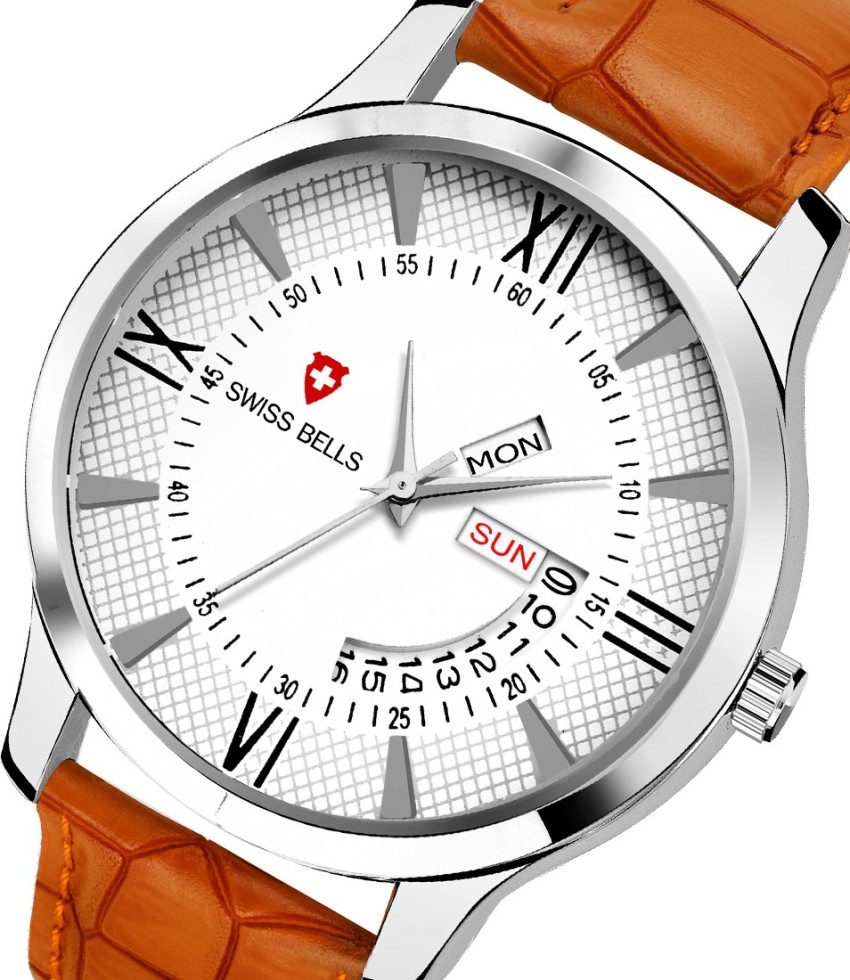 Swiss Bells SB 001 Imported White Dial Brown Genuine Leather Strap