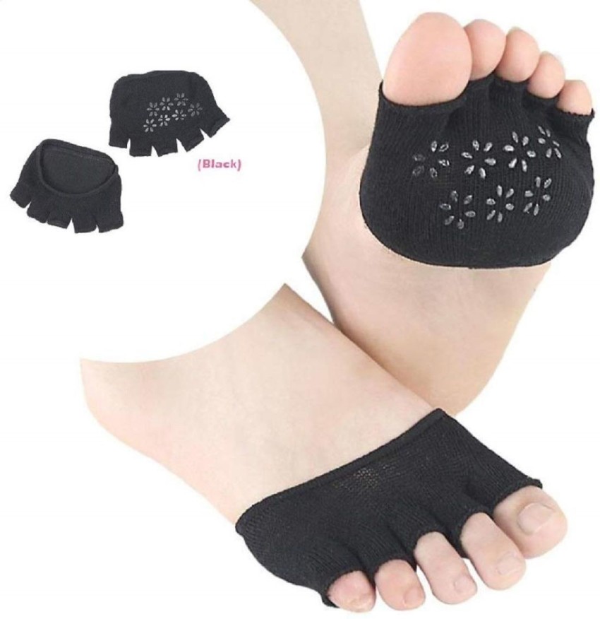 3 Pairs Women Invisible Yoga Sport Non Slip Toe Socks Half Grip