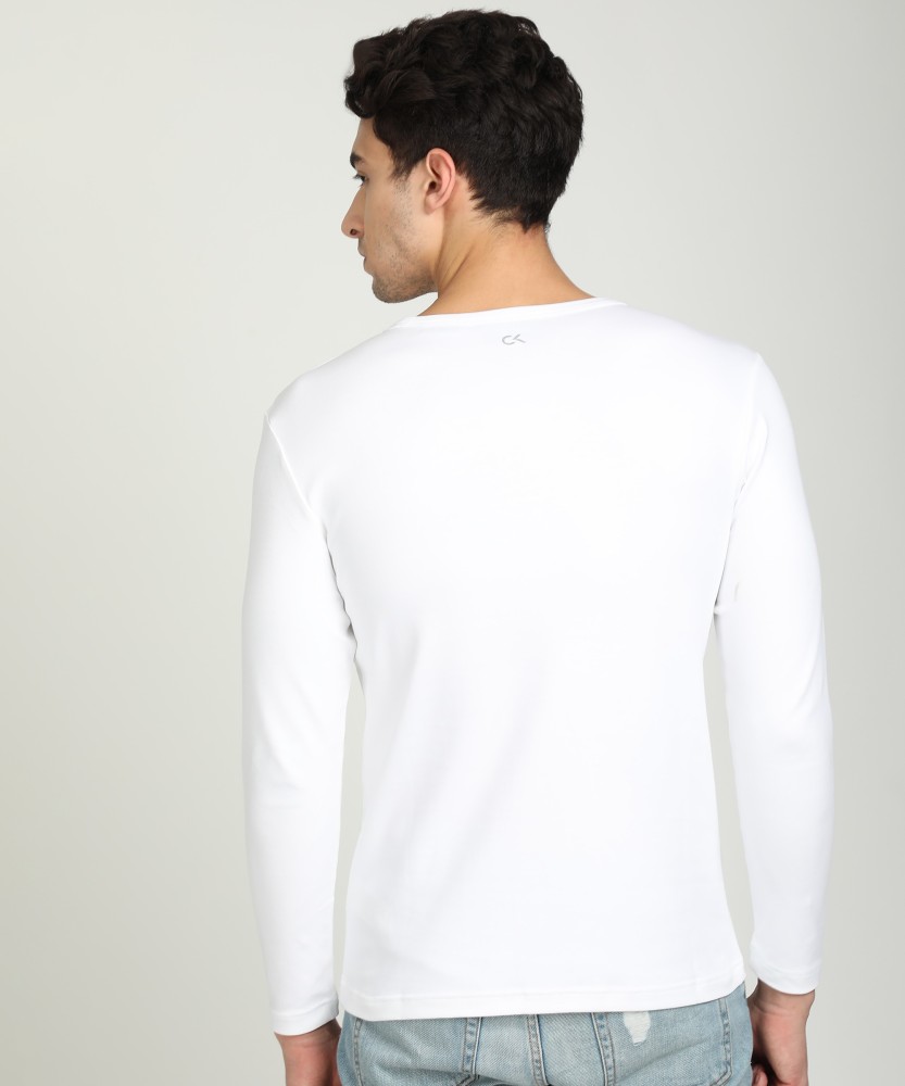 Calvin Klein Jeans Solid Men Round Neck White T-Shirt