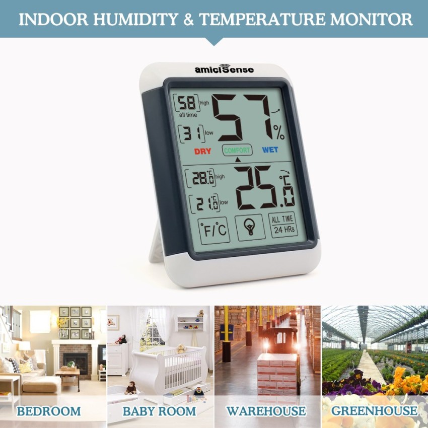 Indoor Digital C/F Room Thermometer Hygrometer Temperature Humidity Meter  Clock HTC-1 for Home Room - China Digital Thermometer Hygrometer,  Thermometer Hygrometer