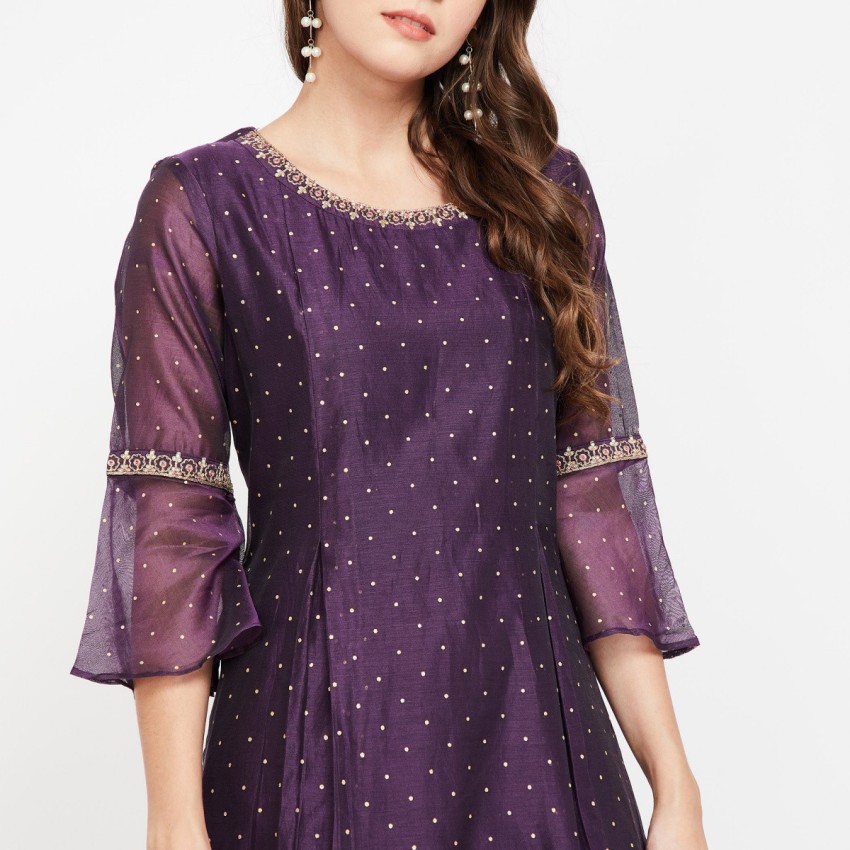 Melange by Lifestyle Women Printed Embroidered A line Kurta Buy