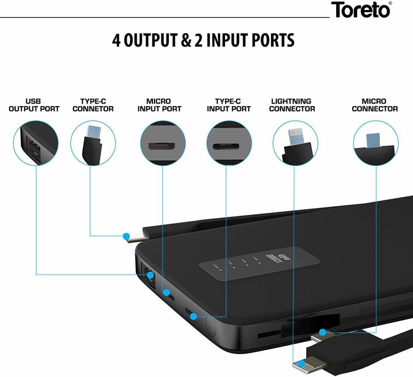 Toreto 12000 mAh Power Bank Price in India - Buy Toreto 12000 mAh Power Bank  online at