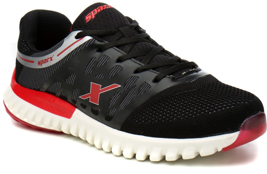 Sparx men's black and red 2024 running shoes