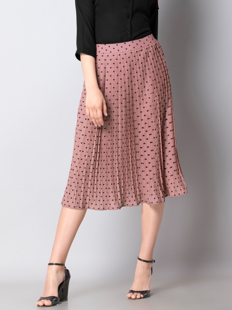 Buy Women Purple Satin Pleated Midi Skirt  Trends Online India  FabAlley