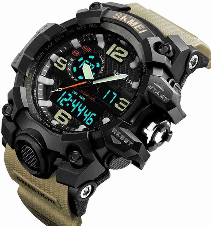 SKMEI 1155 Cream Dual Time Water resistance Hybrid Sport Analog Watch For Men Buy SKMEI 1155 Cream Dual Time Water resistance Hybrid Sport Analog Watch For Men 1155 Cream chronograph Function Online a...