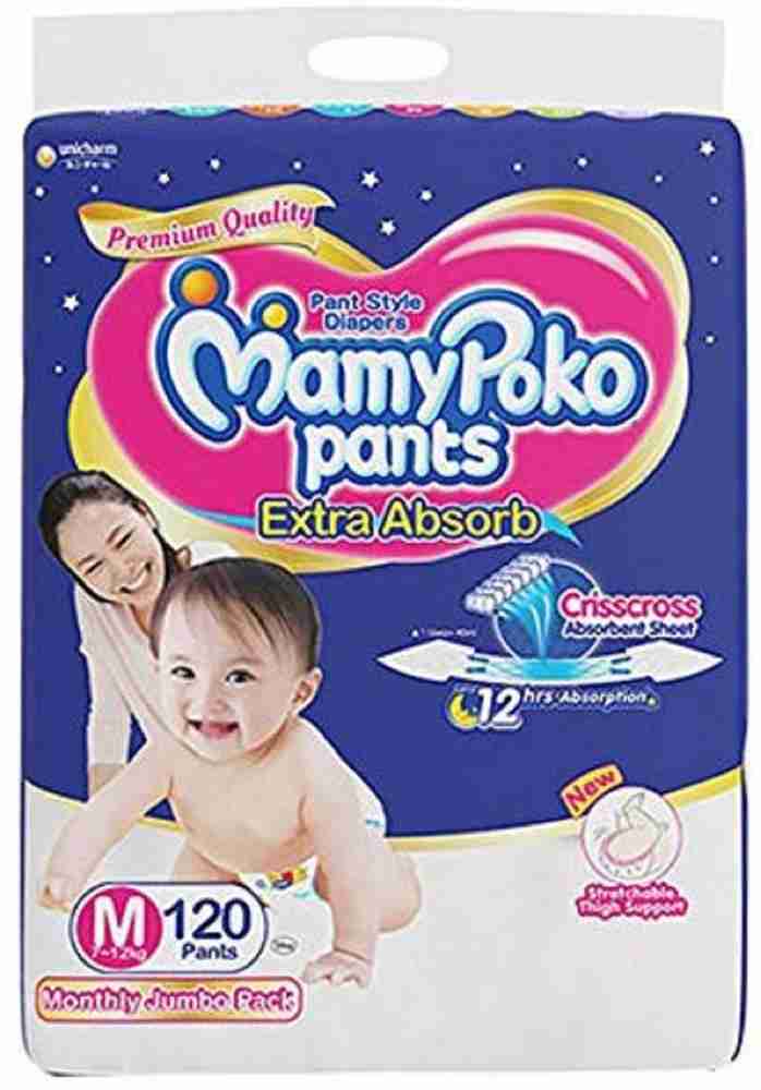 MamyPoko Pants Extra Absorb Diapers Monthly Pack Medium Pack of