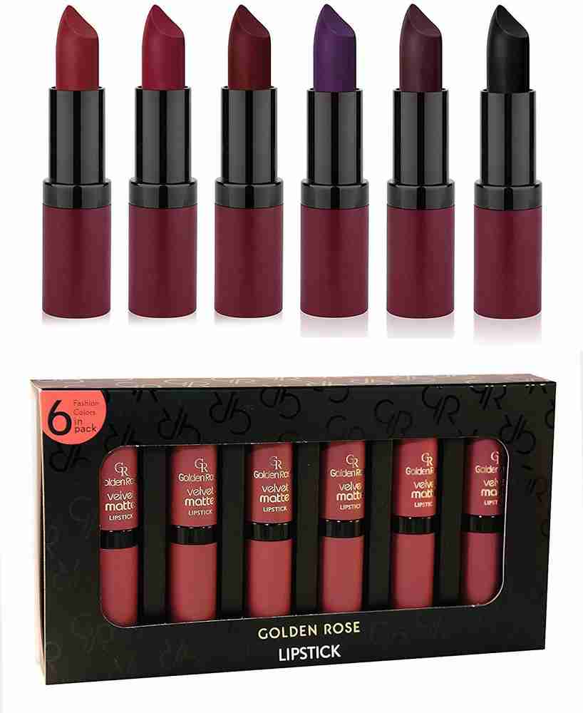 golden rose Velvet Matte Lipstick Dark Colors Set Of 6 CAT 1034