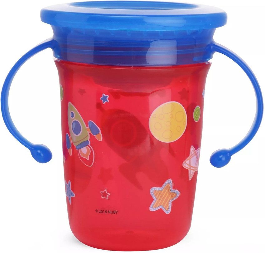 NUBY 360 Wonder Cup with hygienic cover for your Child Red with 8 oz 240 ml