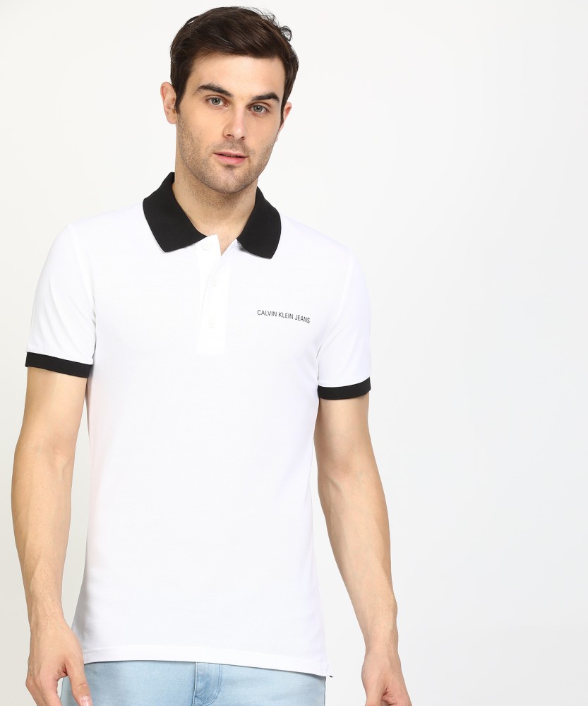 Calvin klein white polo deals t shirt