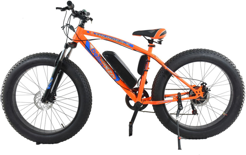 Mustang Thunder Electric Bike For Adults Orange 26 T Fat Tyre