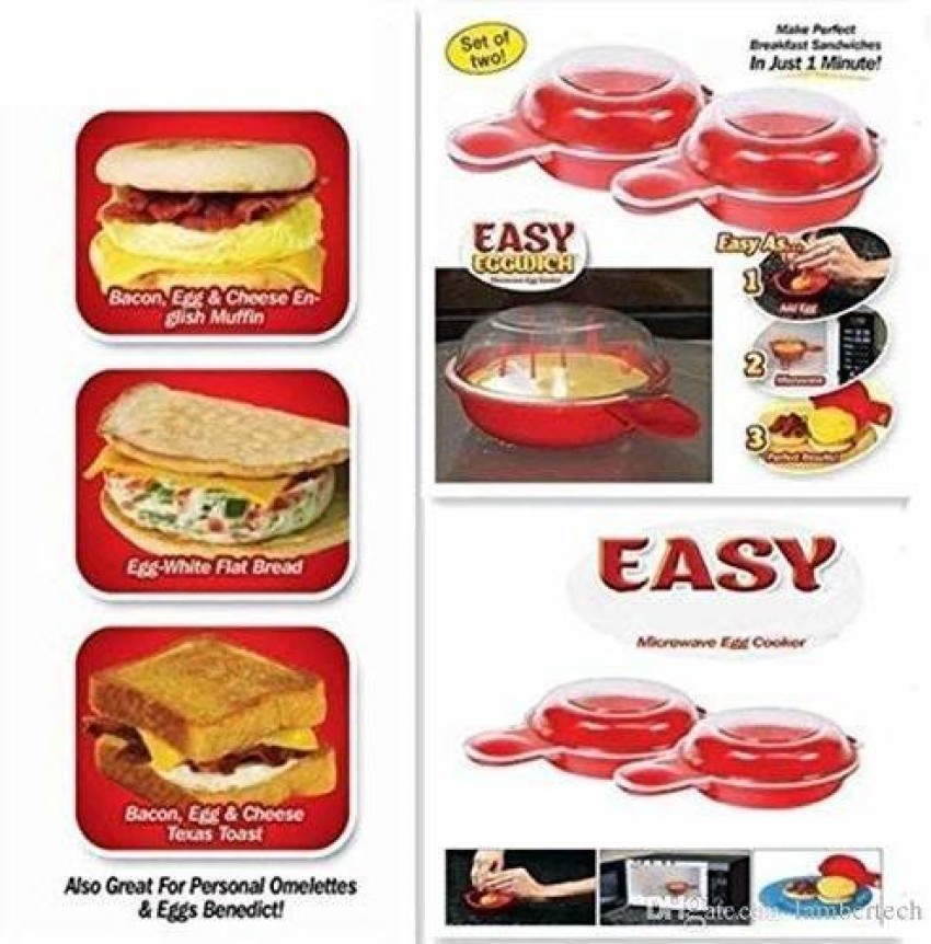 Easy Eggwich Microwave Egg Cooker Perfect Eggs For Muffins, Biscuits (Set  of 2)