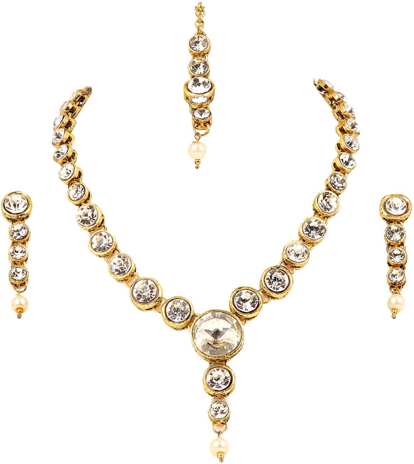 Gold plated necklace set on sale flipkart