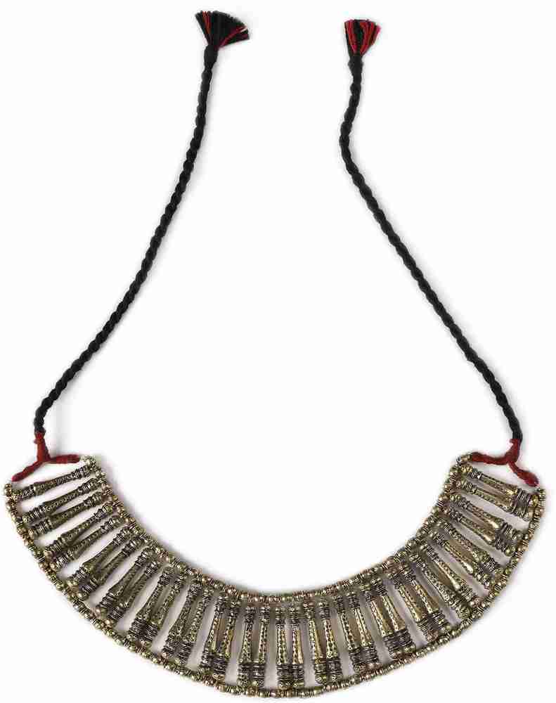 TJORI Shipra German Silver Necklace Silver Necklace Price in India